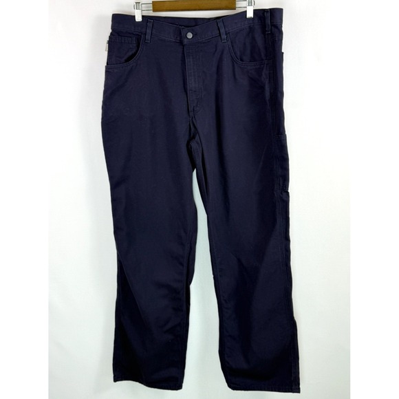 Carhartt Other - Carhartt Flame Resistance Navy Canvas Pants Original Fit Mens 38x32 Cat 2 2112